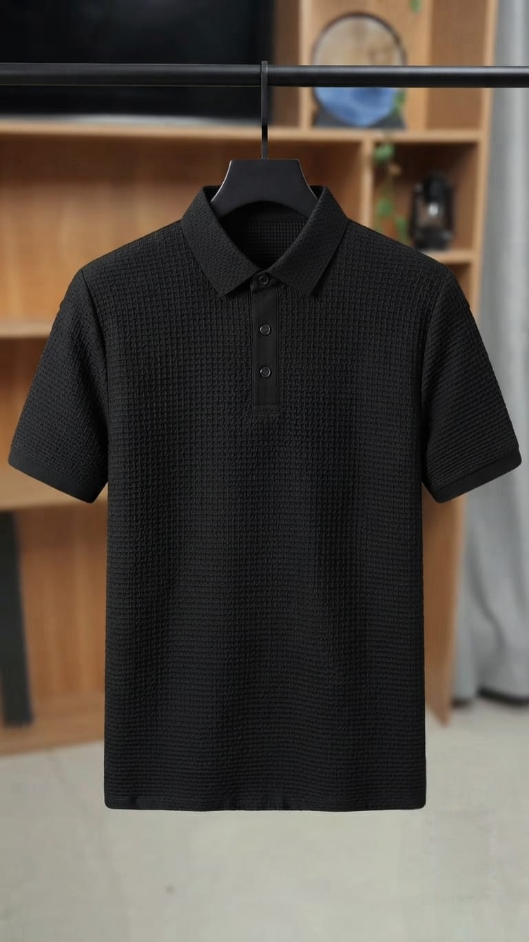 Pack of 2 Premium Textured Polo T-Shirts | Soft & Breathable Men's Casual Wear
