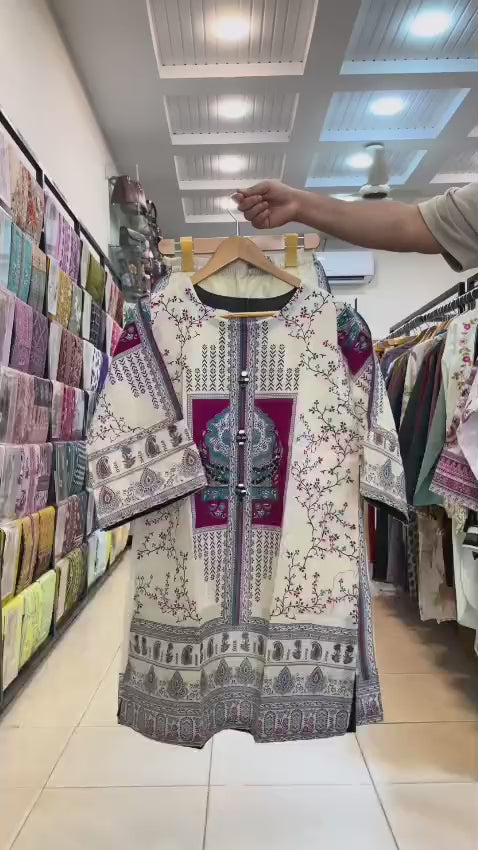 Traditional Printed Kurti and Trouser Set